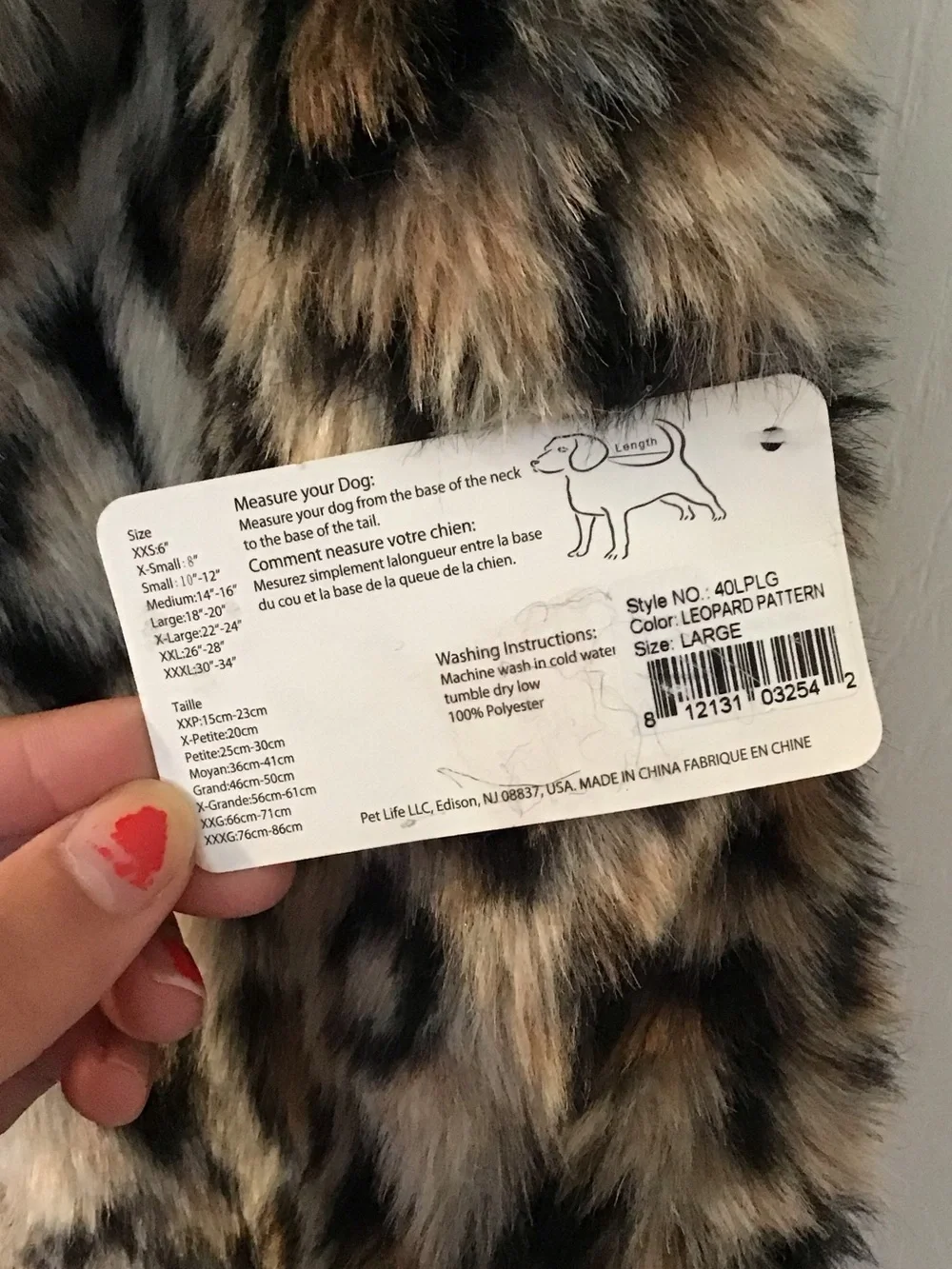 Pet Life Leopard-Print Faux Fur Pet Coat in Tan, Black, Brown - Picture 5 of 5